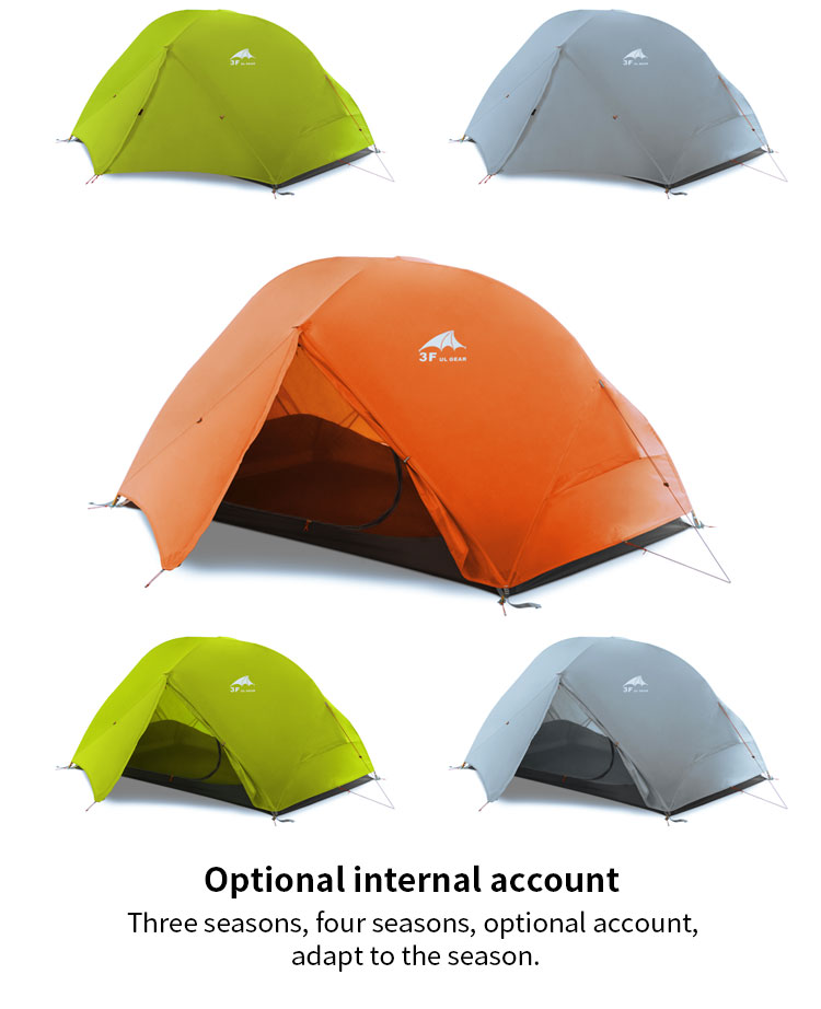 Cheap Goat Tents 3F UL GEAR 2 Person Camping Tent Ultralight Kamp Tents tenda tente barraca de acampamento Tents 